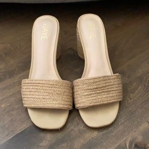 Raye rattan mules